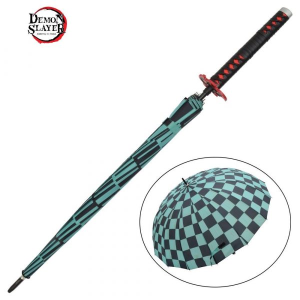 KATANA OMBRELLO NERO VERDE TANJIRO 1070