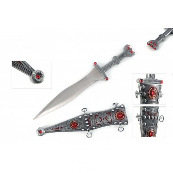 PUGIO ROMANO CON LAMA IN ACCIAIO E FODERO